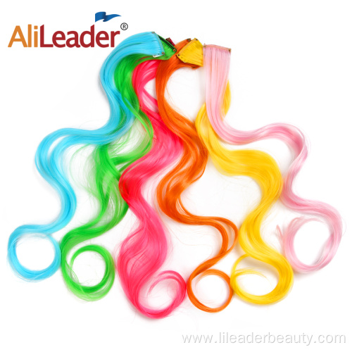 Rainbow Curly Hair Pieces Clip On Hair Extension